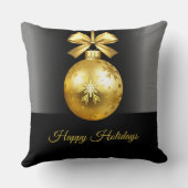 金ゴールドオーナメントホリデー装飾用クッション クッション (裏面)