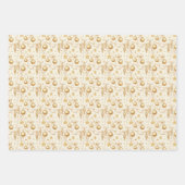 金ゴールドオーナメントボーズクリスマスホリデー ラッピングペーパーシート (正面)