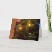 金ゴールドオーナメントボーブルツリーライトクリスマス シーズンカード (正面)