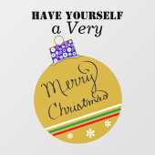 金ゴールドオーナメントボールメリークリスマスレッドグリーン ウィンドウサイン (シート)