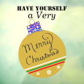 金ゴールドオーナメントボールメリークリスマスレッドグリーン ウィンドウサイン (シート3)