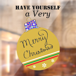 金ゴールドオーナメントボールメリークリスマスレッドグリーン ウィンドウサイン