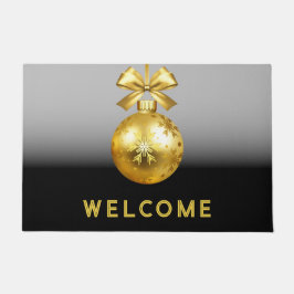 金ゴールドオーナメント休日 ドアマット
