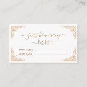 金ゴールドオーナメント推測何人のキスブライダルゲーム エンクロージャーカード (正面)