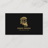 金ゴールドオーナメント男性のヘアカットのロゴ名刺 名刺 (正面)