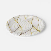 金ゴールドオーナメント葉 ペーパープレート (アングル)