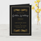金ゴールドオーナメント10年、50結婚周年 カード (黄色い花)