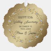 金ゴールドオーナメント(結婚ダイヤモンド記念日) オーナメントカード (裏面)