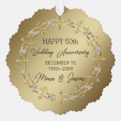 金ゴールドオーナメント(結婚ダイヤモンド記念日) オーナメントカード (正面)