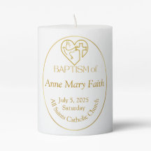 金ゴールドオーバルパーソナライズされたバプテスキャンドル