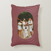 金ゴールドオーバルフレームカスタムフォトファミリークリスマス アクセントクッション (正面(垂直))