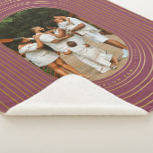 金ゴールドオーバルフレームカスタムフォトファミリークリスマス シェルパブランケット (3/4)