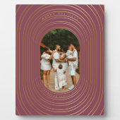 金ゴールドオーバルフレームカスタムフォトファミリークリスマス フォトプラーク (正面)