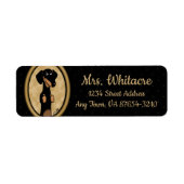 金ゴールドオーバルフレームダックスシュントポートレート（黒とタン） ラベル (正面)