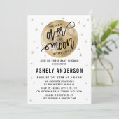 金ゴールドオーバーザムーンベビーシャワー招待状 招待状 (スタンド正面)