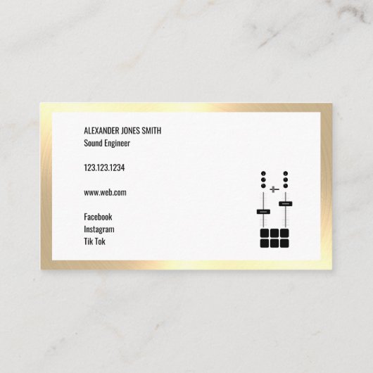 金ゴールドオーフェイクディオ 名刺 (裏面)