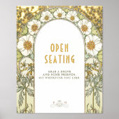 金ゴールドオープンシーティングサインヴィンテージ結婚式 箔ポスター (正面)