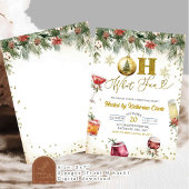 金ゴールドオ何おもしろいクリスマスカクテルホリデーパーティー 招待状