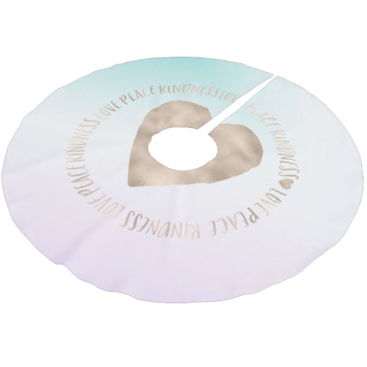 金ゴールドカインドネスラブピースハートアクアピンク絞り染め ブラッシュドポリエステルツリースカート (アングル)