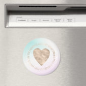 金ゴールドカインドリーラブピースハートアクアピンク絞り染め マグネット (インサイチュ (食洗機))