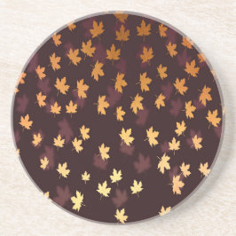 金ゴールドカエデの葉（濃い赤） コースター