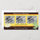 金ゴールドカエルとハスの誕生のお知らせ 案内状 (正面/裏面)