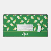 金ゴールドカエルの緑 デスクマット (キーボード&マウス)