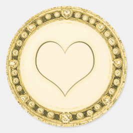 金ゴールドカスタマイズハート ラウンドシール