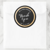金ゴールドカスタムとブラックグリッターありがとう ラウンドシール (バッグ)