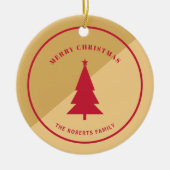 金ゴールドカスタムと赤のクリスマス セラミックオーナメント (正面)