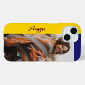 金ゴールドカスタムとBlue One-Photo iPhoneケース Case-Mate iPhoneケース (裏面 (横))