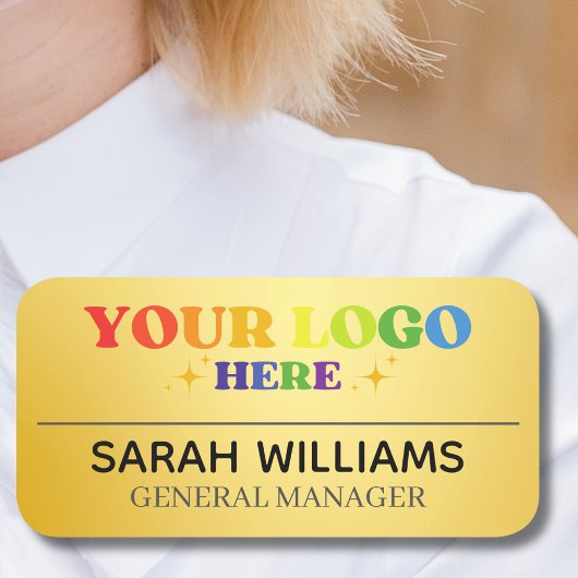 金ゴールドカスタムの極小の磁気会社従業員 名札