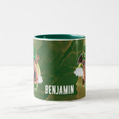 金ゴールドカスタムアイレデールテリアの聖パトリックスの日 ツートーンマグカップ (中央)