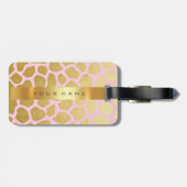 金ゴールドカスタムアフリカジャガーサファリアニマルスキンピンク ラゲッジタグ (裏面横)