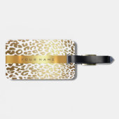 金ゴールドカスタムアフリカジャガーサファリアニマルスキンホワイト ラゲッジタグ (裏面横)