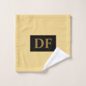 金ゴールドカスタムイニシャルバスタオルセット付きシャンパン バスタオルセット (ウォッシュタオル)