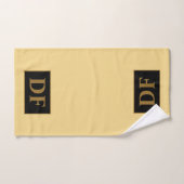 金ゴールドカスタムイニシャルバスタオルセット付きシャンパン バスタオルセット (ハンドタオル)