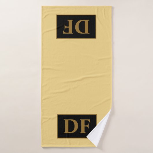金ゴールドカスタムイニシャルバスタオル付きシャンパン バスタオル (バスタオル)