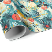 金ゴールドカスタムオーナメントクリスマス ラッピングペーパー (ロールコーナー)