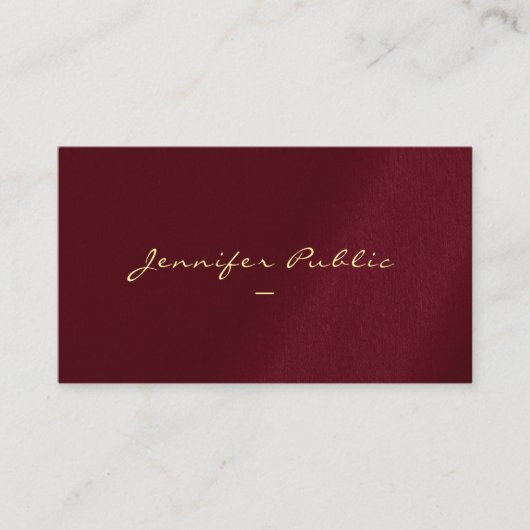 金ゴールドカスタムカラースクリプトラグジュアリープレミアムシック 名刺 (正面)