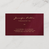 金ゴールドカスタムカラースクリプトラグジュアリープレミアムシック 名刺 (裏面)