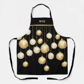 金ゴールドカスタムクリスマスオーナメントパーソナライズされた エプロン (正面)