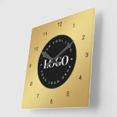 金ゴールドカスタムグラデーション会社 スクエア壁時計 (傾斜)