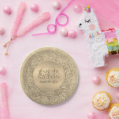 金ゴールドカスタムグラムシール ペーパープレート (パーティー)