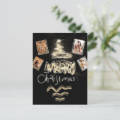 金ゴールドカスタムグリッターツリー ポストカード (スタンド正面)