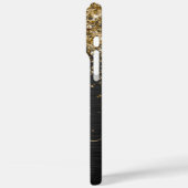 金ゴールドカスタムグリッターブラックスパークルモノグラム Case-Mate iPhoneケース (裏面 / 左)