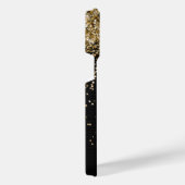 金ゴールドカスタムグリッターブラックスパークルモノグラム iPhoneケース (右側面)