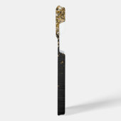 金ゴールドカスタムグリッターブラックスパークルモノグラム iPhoneケース (左側面)