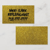 金ゴールドカスタムグリッター名刺 名刺 (正面/裏面)
