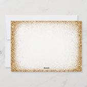 金ゴールドカスタムグリッター恵み写真クリスマス シーズンカード (裏面)